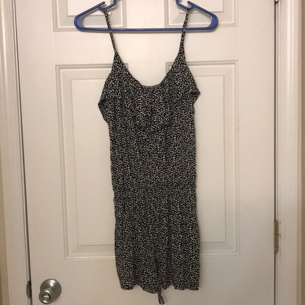 Black and white spotted romper